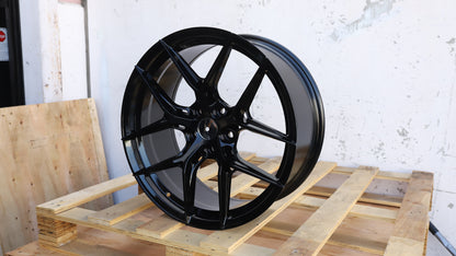 18" Black BBS Style Wheels Set of 4 18x8.5 +35 5x114.3