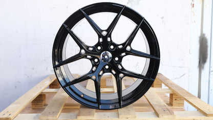 19" Black BBS Style Wheels Set of 4 19x8.5 +35 5x112