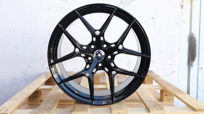 19" Black WF / BBS Style Wheels Set of 4 19x8.5 +35 5x114.3