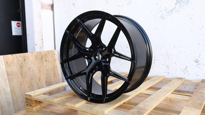 19" Black BBS Style Wheels Set of 4 19x8.5 +35 5x112