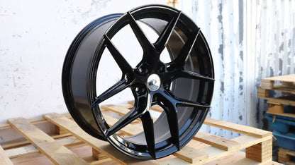 18" Gloss Black BBS RIA Style Wheels Set of 4 18x8.5 +38 5x114.3