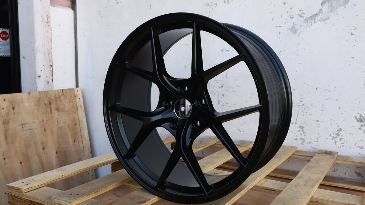 19" Matt Black BBS Style Wheels Set of 4 19x8.5 +35 5x114.3