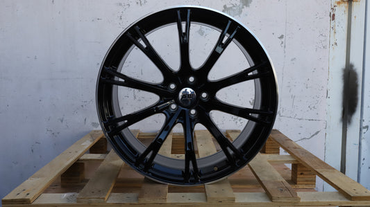 19" Black Machined Lip Audi Style Wheels Set of 4 19x8.5 +30 5x112