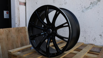 19" Black Machined Lip Audi Style Wheels Set of 4 19x8.5 +30 5x112