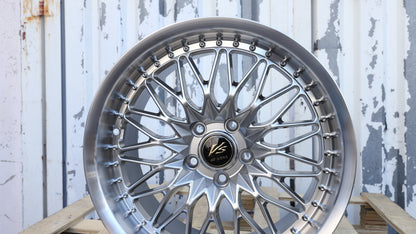 18" Hyper Black Machined Lip Work VSXV Style Wheels Set of 4 18x9.5 +22 5x114.3