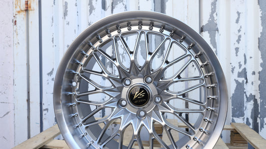 18" Hyper Black Machined Lip Work VSXV Style Wheels Set of 4 18x9.5 +22 5x114.3