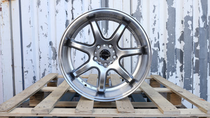 18" White Work T7R Style Wheels Set of 4 18x8.5 +35 5x114.3
