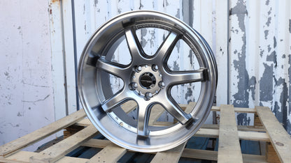 18" White Work T7R Style Wheels Set of 4 18x8.5 +35 5x114.3