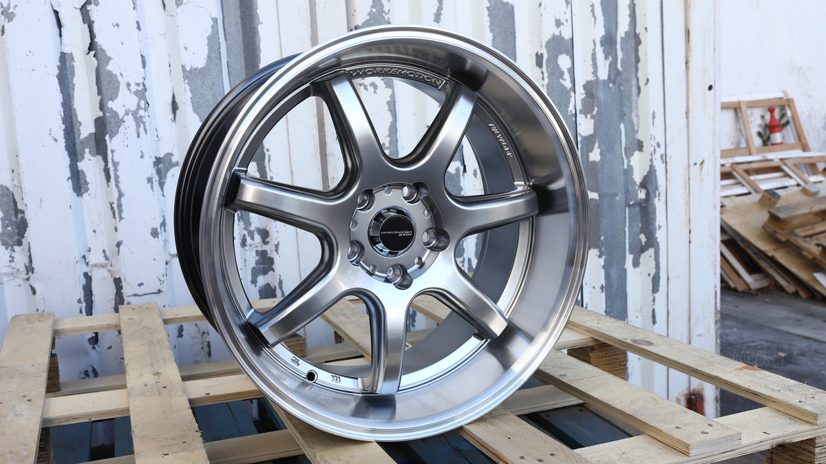 18" White Work T7R Style Wheels Set of 4 18x8.5 +35 5x114.3