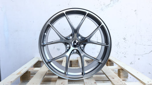 19" Hyper Black FI-R BBS Style Wheels Staggered Set 19x8.5 +33 / 19x9.5 +33 5x114.3