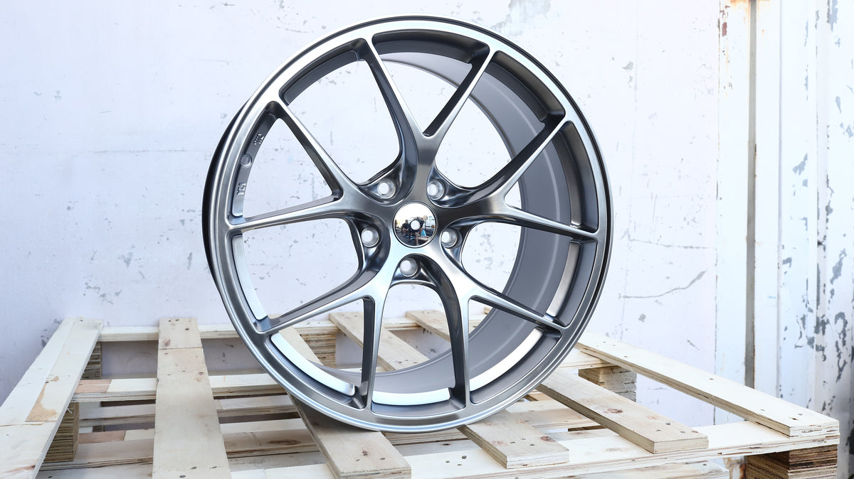 19" Hyper Black KCD002 BBS Style Wheels Set of 4 19x8.5 +33 5x112