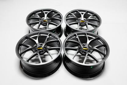 19" Hyper Black BBS RIA Style Wheels Rims 19x9.5 +38 5x113.3 CB73.1