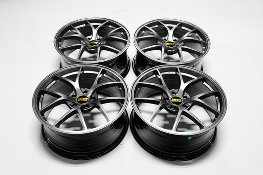 19" Hyper Black BBS RIA Style Wheels Rims 19x9.5 +38 5x113 CB73.1