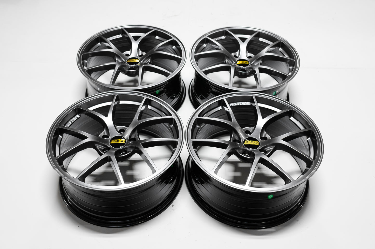 19" Hyper Black BBS RIA Style Wheels Rims 19x9.5 +38 5x113.3 CB73.1