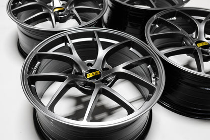 19" Hyper Black BBS RIA Style Wheels Rims 19x9.5 +38 5x113 CB73.1