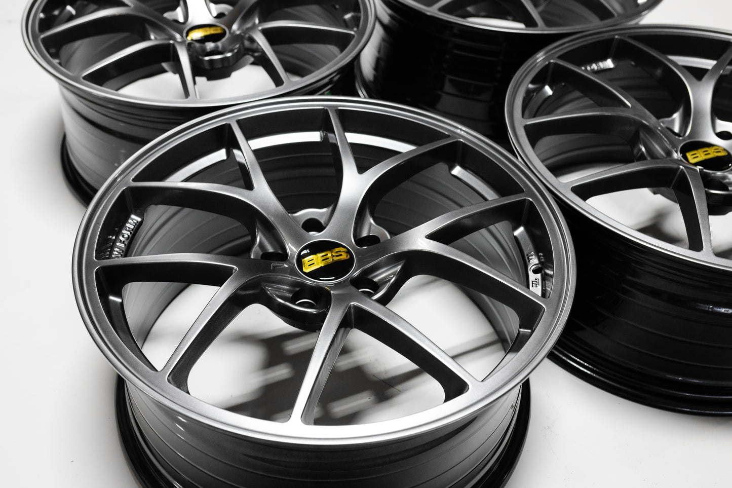 19" Hyper Black BBS RIA Style Wheels Rims 19x8.5 +30 5x120 CB72.6