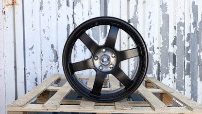 18" Matte Black Machined Centre TE37 Rays Style Wheels Set of 4 18x8.0 +38 5x112