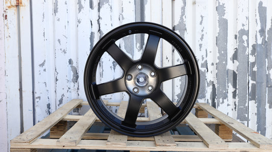 18" Matte Black Machined Centre TE37 Rays Style Wheels Set of 4 18x8.0 +38 5x112