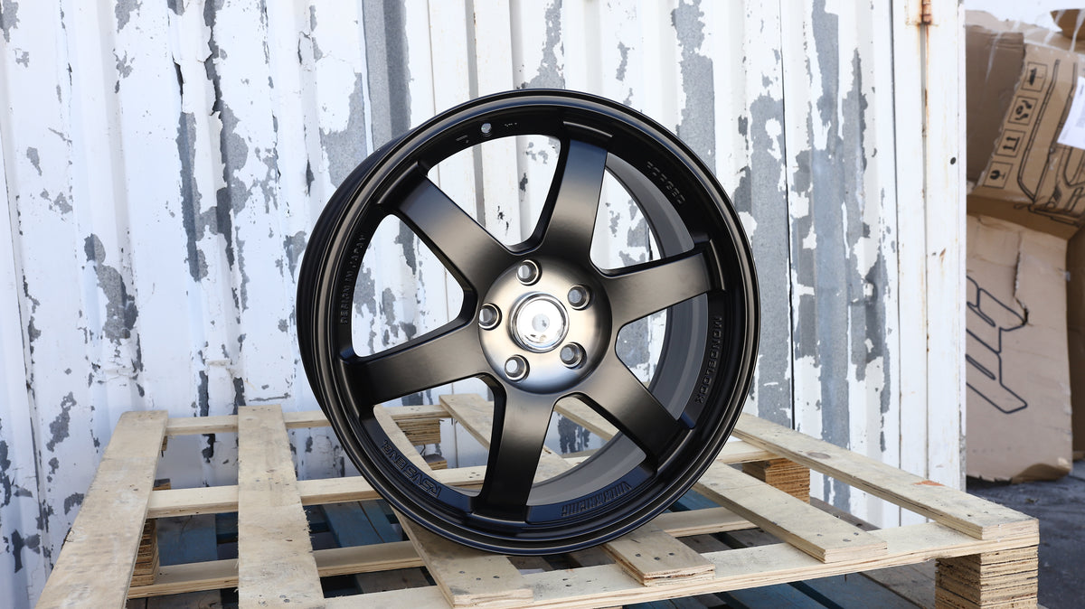18" Matte Black Machined Centre TE37 Rays Style Wheels Set of 4 18x8.0 +38 5x112