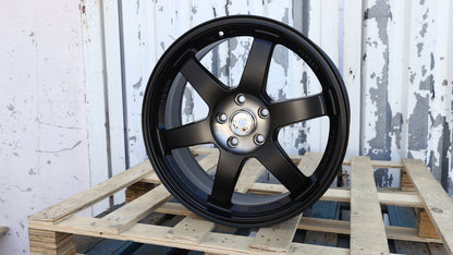 18" Matte Black Machined Centre TE37 Rays Style Wheels Set of 4 18x8.0 +38 5x112