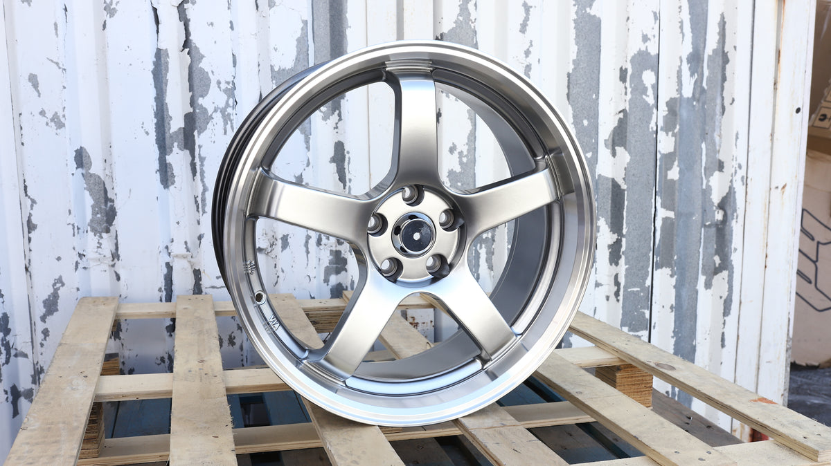 18" Hyper Black Machined Lip Advan Racing GT Style Wheels Set of 4 18x8.5 +35 5x120