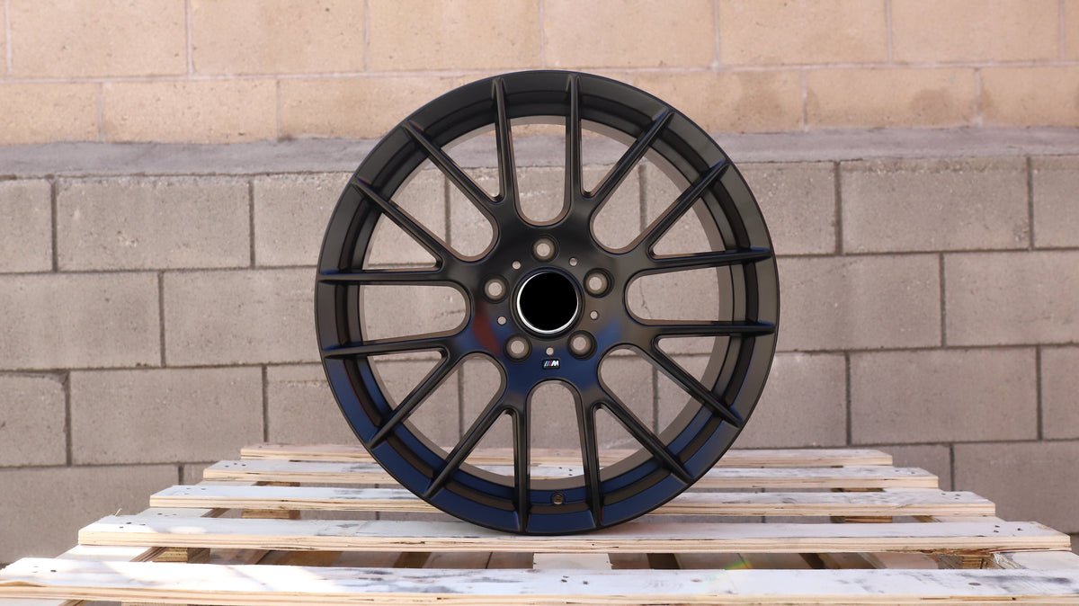 19" Satin Black BMW 359M Style Wheels Staggered Set 19x8.5 +35 / 19x9.5 +42 5x120
