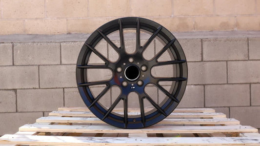 19" Satin Black BMW 359M Style Wheels Staggered Set 19x8.5 +35 / 19x9.5 +42 5x120