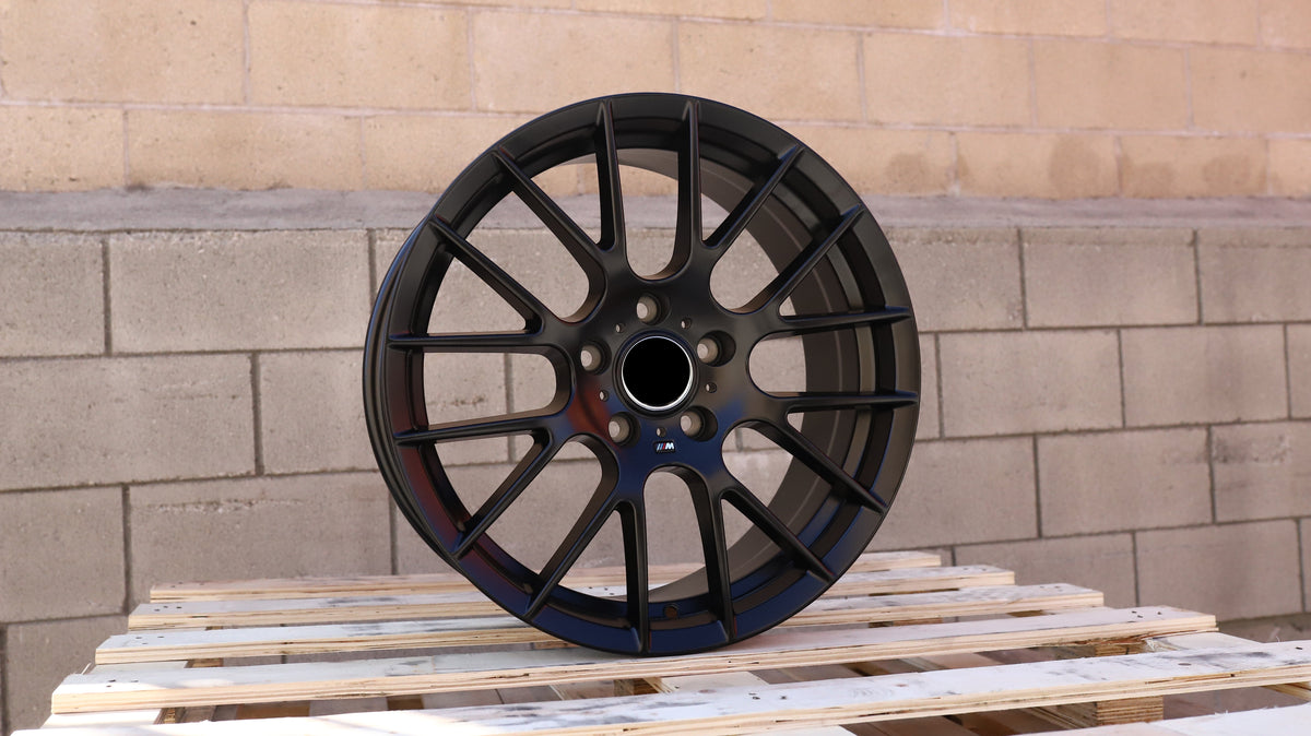 19" Satin Black BMW 359M Style Wheels Staggered Set 19x8.5 +35 / 19x9.5 +42 5x120