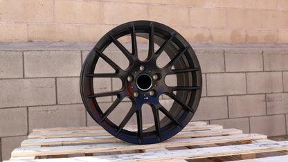 19" Satin Black BMW 359M Style Wheels Staggered Set 19x8.5 +35 / 19x9.5 +42 5x120