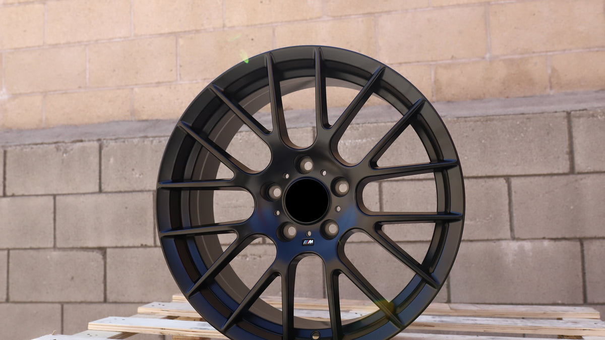 19" Satin Black BMW 359M Style Wheels Staggered Set 19x8.5 +35 / 19x9.5 +42 5x120