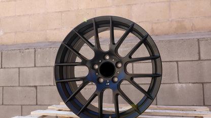 19" Satin Black BMW 359M Style Wheels Staggered Set 19x8.5 +35 / 19x9.5 +42 5x120