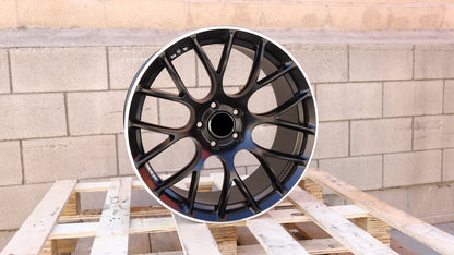 19" Satin Black Machine Lip G16 Rays Style Wheels Set of 4 19x9.5 +40 5x114.3