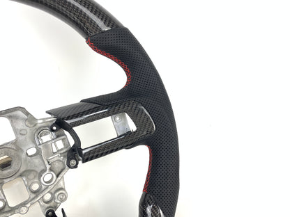 Carbon Fiber Steering Wheel W/ Red Stripe For Ford Mustang 2015-2017