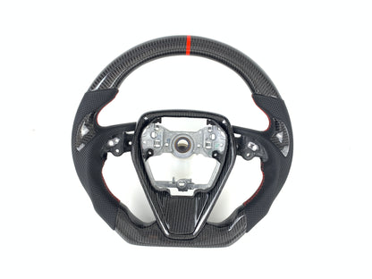 Carbon Fiber Steering Wheel W/ Red Stripe For Toyota Camry 2018-2024