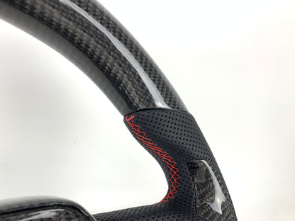 Carbon Fiber Steering Wheel W/ Red Stripe For Toyota Camry 2018-2024
