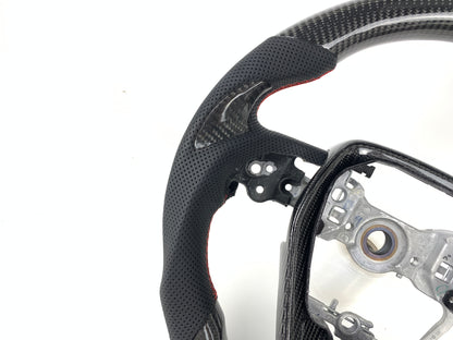 Carbon Fiber Steering Wheel W/ Red Stripe For Toyota Camry 2018-2024