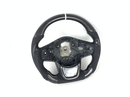 Carbon Fiber Steering Wheel W/ White Stripe For A90 Toyota Supra 2019+