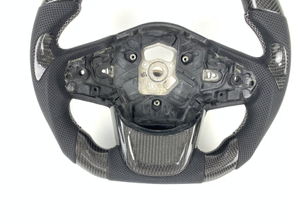 Carbon Fiber Steering Wheel W/ White Stripe For A90 Toyota Supra 2019+