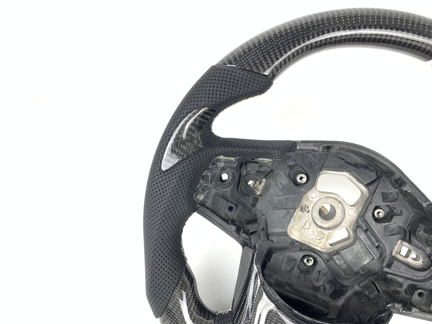 Carbon Fiber Steering Wheel W/ White Stripe For A90 Toyota Supra 2019+