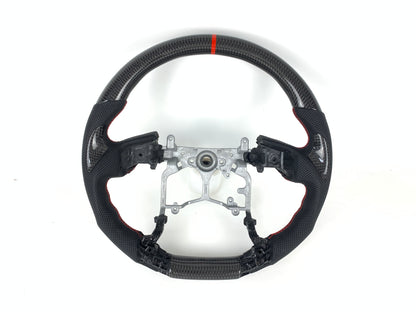 Carbon Fiber Steering Wheel W/ Red Stripe For Toyota Tacoma 4Runner Tundra 2014-2021