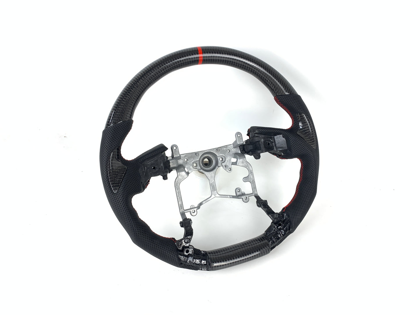 Carbon Fiber Steering Wheel W/ Red Stripe For Toyota Tacoma 4Runner Tundra 2014-2021