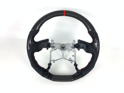 Carbon Fiber Steering Wheel W/ Red Stripe For Toyota Tacoma 4Runner Tundra 2014-2021