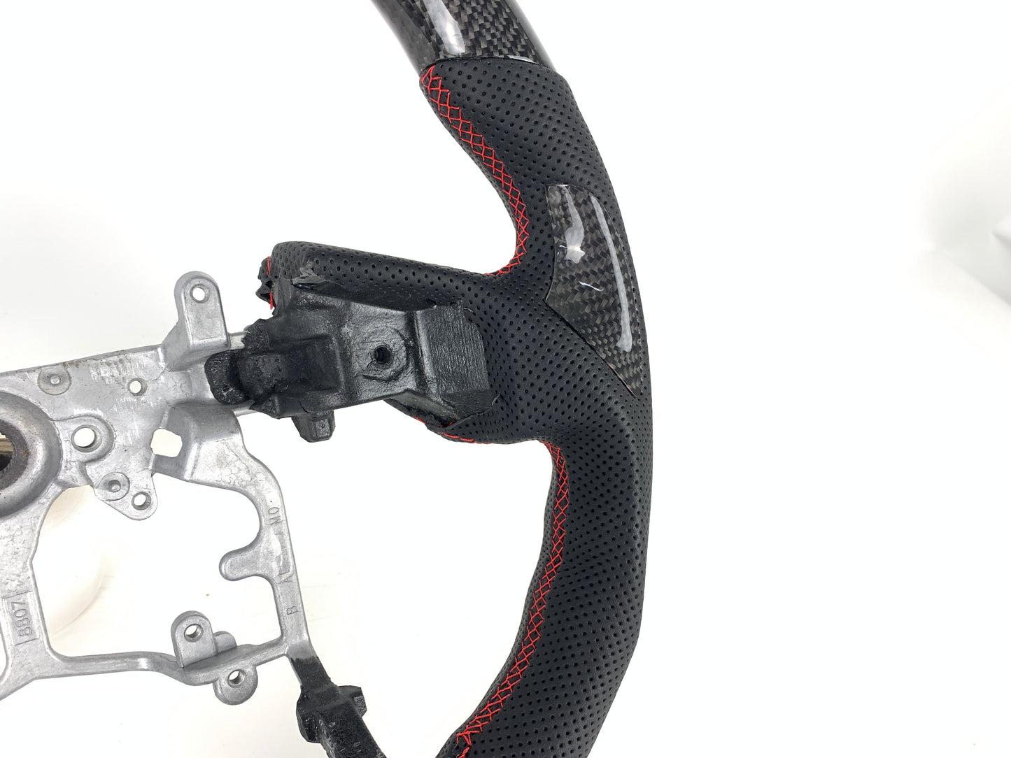 Carbon Fiber Steering Wheel W/ Red Stripe For Toyota Tacoma 4Runner Tundra 2014-2021