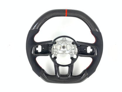 Carbon Fiber Steering Wheel W/ Red Stripe For Jeep Wrangler JL Gladiator 2018-2023