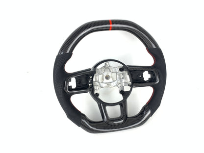 Carbon Fiber Steering Wheel W/ Red Stripe For Jeep Wrangler JL Gladiator 2018-2023