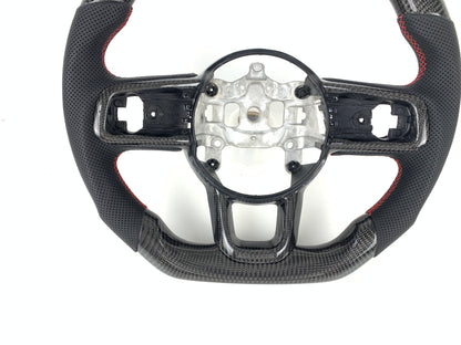 Carbon Fiber Steering Wheel W/ Red Stripe For Jeep Wrangler JL Gladiator 2018-2023