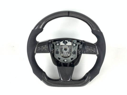 Carbon Fiber Steering Wheel W/ Red Stripe For Cadillac CTSV CTS 2008-2014 SLS 2007-2012 SRX 2010-2012
