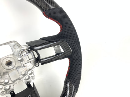 Carbon Fiber Red Stripe Steering Wheel For Ford Mustang 2018-2023