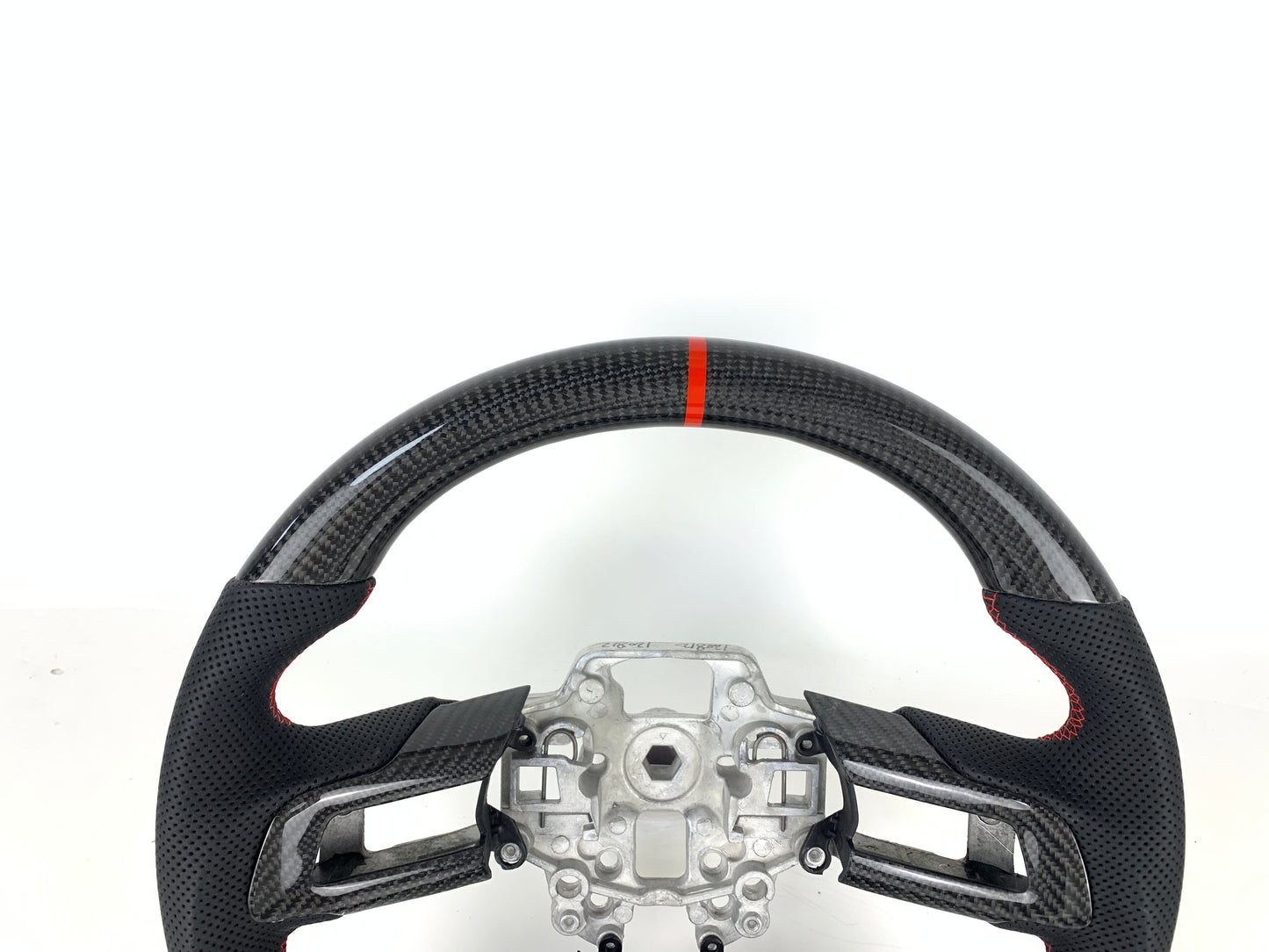Carbon Fiber Red Stripe Steering Wheel For Ford Mustang 2018-2023