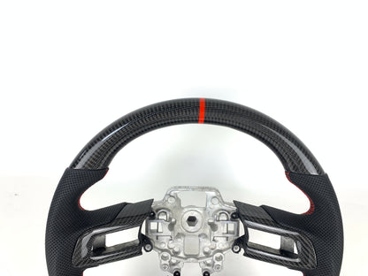 Carbon Fiber Red Stripe Steering Wheel For Ford Mustang 2018-2023